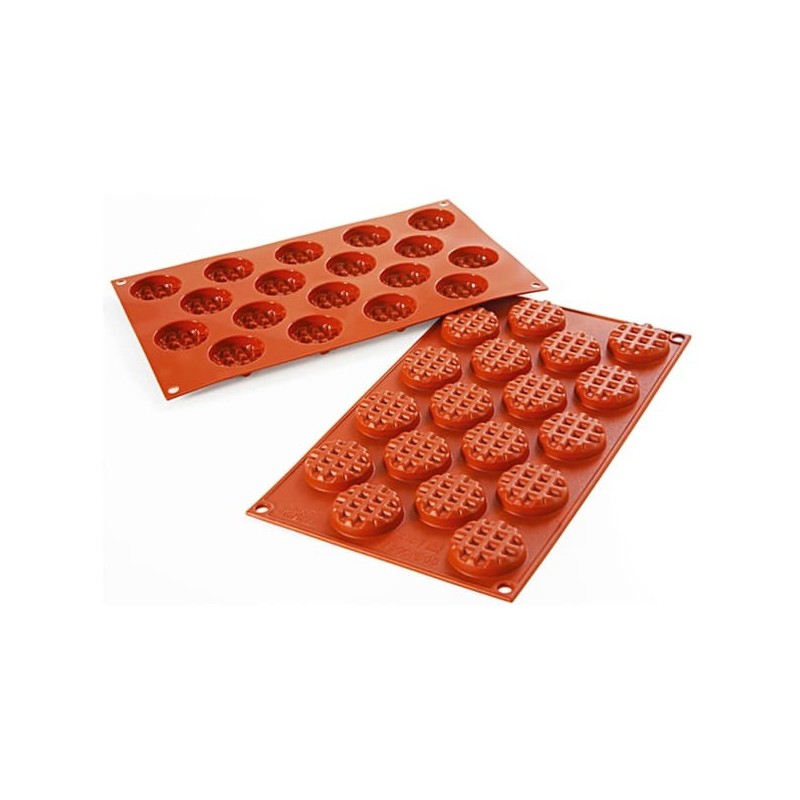 Moule Silicone Mini Gaufre ronde x 18