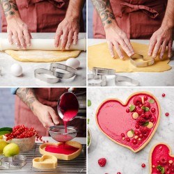 Cercle à tarte perforé Coeur