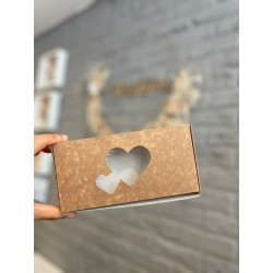 Boite rectangle kraft coeur